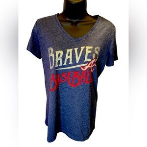 Genuine Merchandise MLB Logo Braves V neck T size S